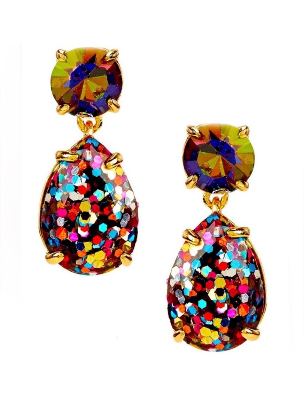 KATE SPADE NEW YORK ♠️ SHINE ON MULTI GLITTER TEARDROP EARRINGS